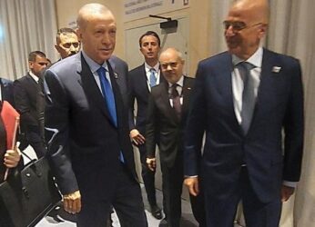‘Καυτό’ τετ-α-τετ Δένδια – Ερντογάν στη Σύνοδο Κορυφής του ΝΑΤΟ