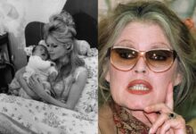 Η Μπριζίτ Μπαρντό σε νεαρή ηλικία με τον γιο της Νικολά Σαρριέ και τον Ζακ Σαρριέ