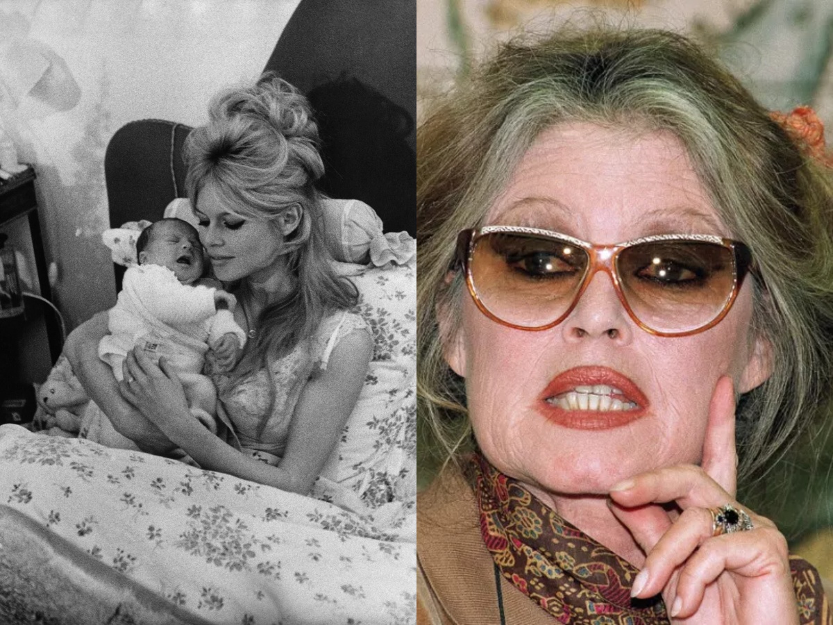 Η Μπριζίτ Μπαρντό σε νεαρή ηλικία με τον γιο της Νικολά Σαρριέ και τον Ζακ Σαρριέ