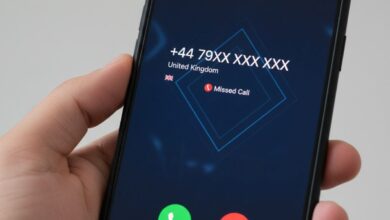 Οθόνη κινητού τηλεφώνου που δείχνει εισερχόμενη κλήση από άγνωστο διεθνή αριθμό - Τηλεφωνική απάτη