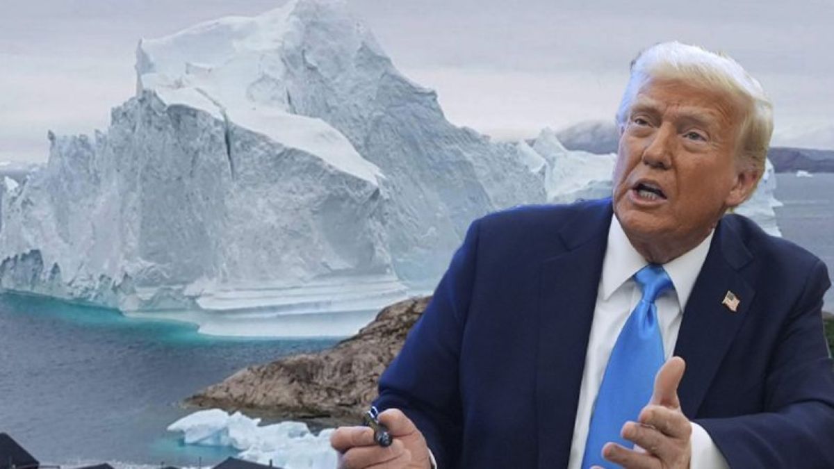 Ο Ρώσος φιλόσοφος Αλεξάντερ Ντούγκιν δίπλα σε συμβολικές αναπαραστάσεις της ψηφιακής τεχνολογίας και του χάρτη της Γροιλανδίας