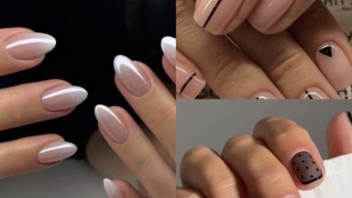 Κομψό μανικιούρ σε almond σχήμα με φυσικές αποχρώσεις και διακριτικό shimmer