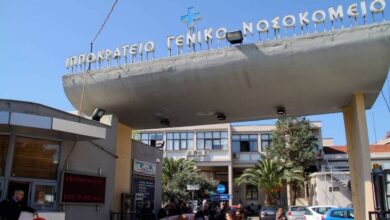 Εξωτερική άποψη του νοσοκομείου Ιπποκράτειο στη Θεσσαλονίκη όπου μεταφέρθηκε το βρέφος