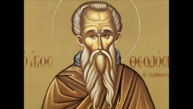 Η εικόνα του Αγίου Θεοδοσίου του Κοινοβιάρχη, του μεγάλου ασκητή της Καππαδοκίας που ίδρυσε το πρώτο κοινόβιο