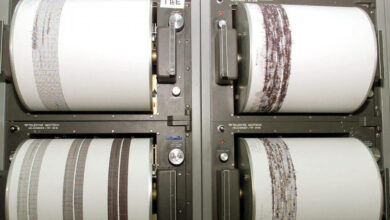 Χάρτης με το επίκεντρο του σεισμού 3,2 Ρίχτερ που σημειώθηκε στη Χίο κοντά στο Πυργί