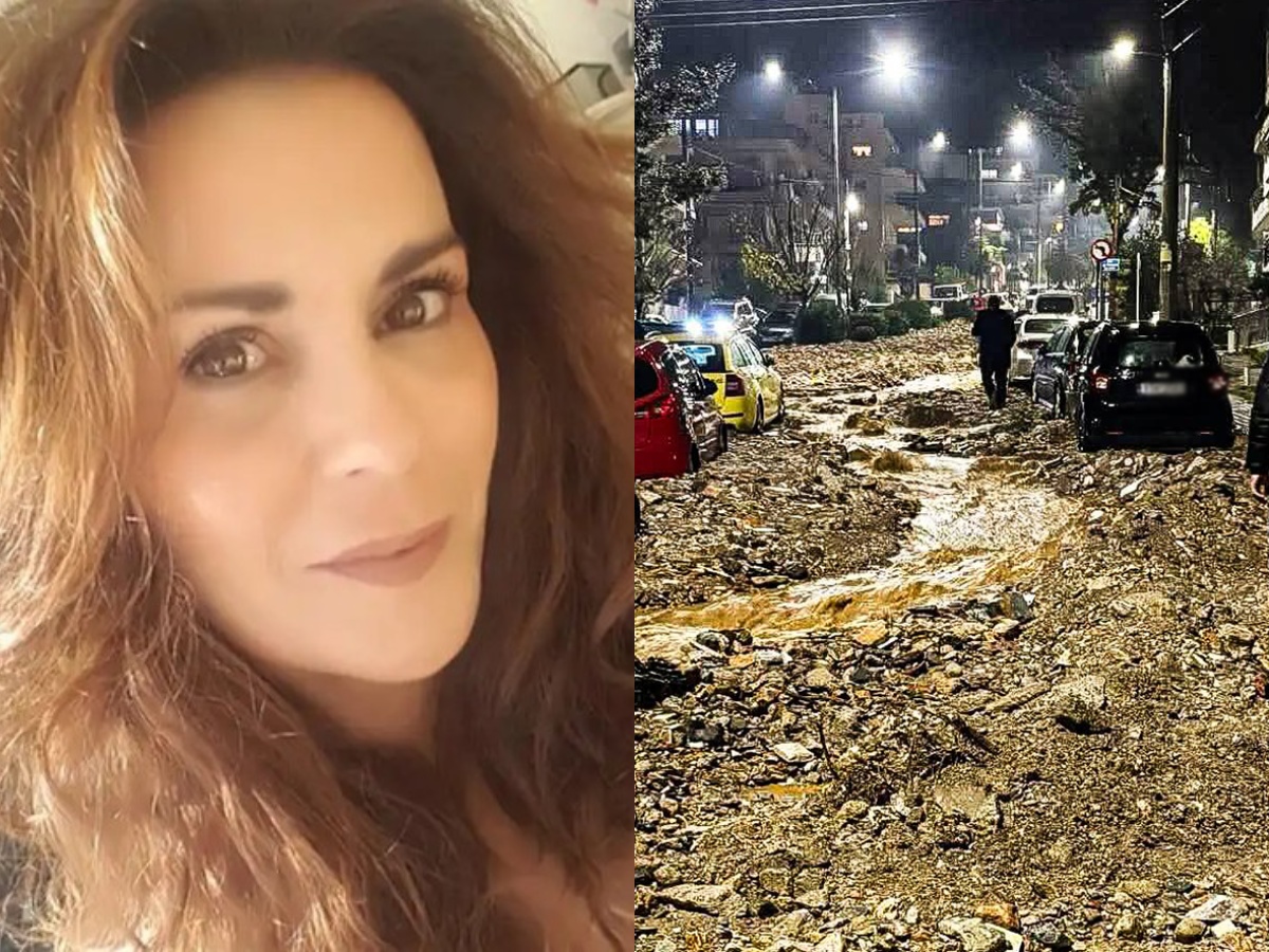 Δρόμος στη Γλυφάδα πλημμυρισμένος από ορμητικά νερά μετά την κακοκαιρία