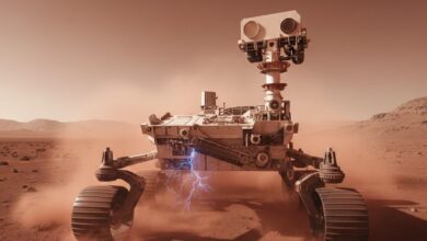 Το ρομποτικό όχημα Perseverance της NASA στην επιφάνεια του Άρη κατά τη διάρκεια καταιγίδας σκόνης