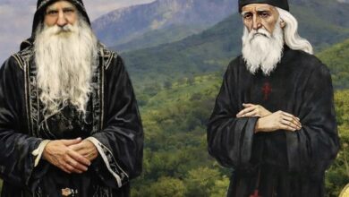 Εικονιστική μορφή του Γέροντα Τύχωνα και του Χατζη-Γεώργη στο Άγιον Όρος