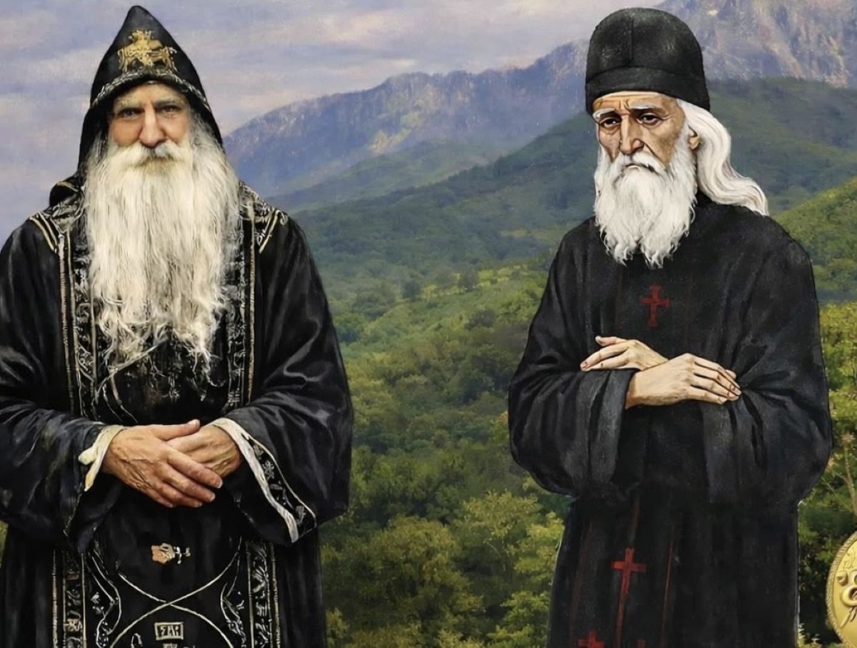 Εικονιστική μορφή του Γέροντα Τύχωνα και του Χατζη-Γεώργη στο Άγιον Όρος