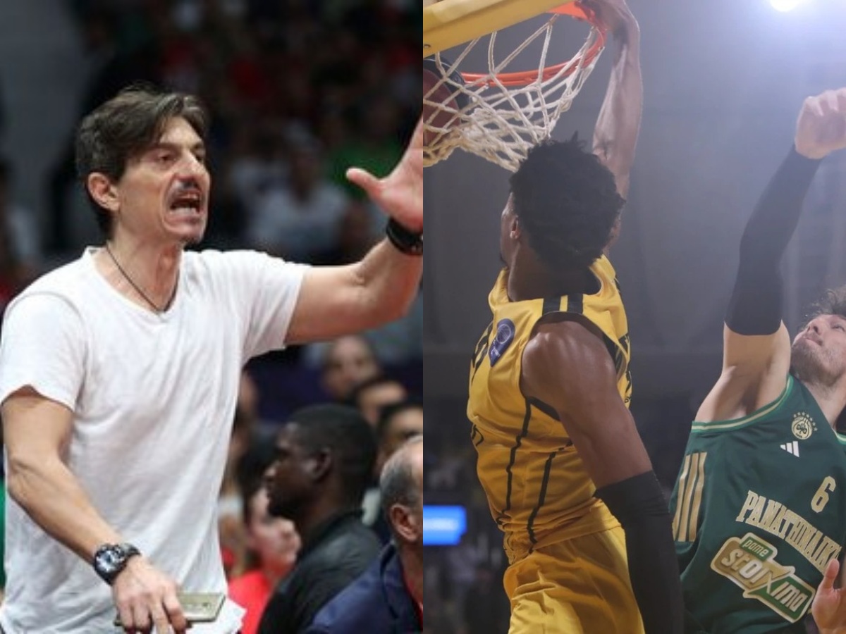 Ο Δημήτρης Γιαννακόπουλος σε έξαλλη κατάσταση μετά τον αγώνα Άρης-Παναθηναϊκός