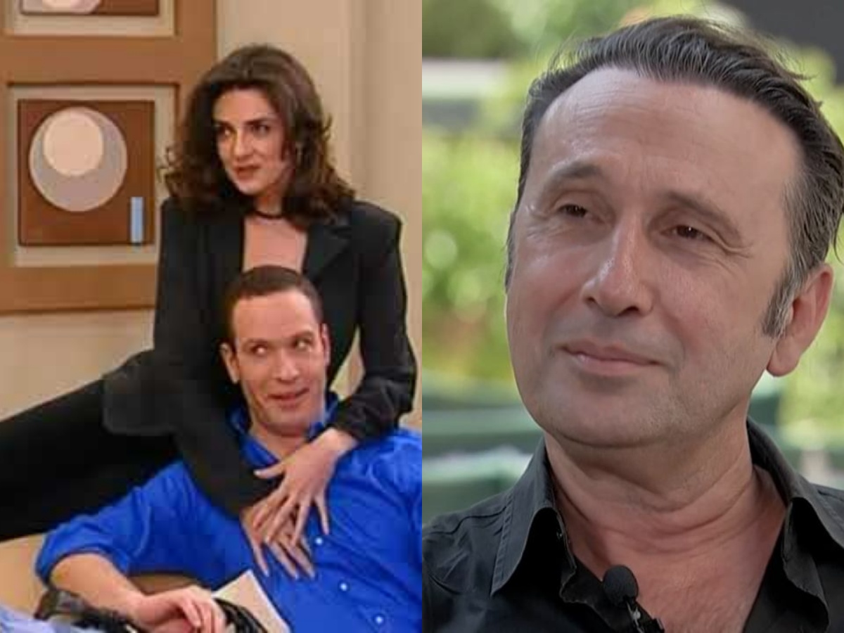 Κολλάζ φωτογραφιών με τον Βασίλη Κούκουρα ως Μάνθο Φουστάνο και τον ηθοποιό Ρένο Χαραλαμπίδη σε πρόσφατη συνέντευξη