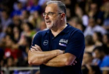 Ο Θανάσης Σκουρτόπουλος σε στιγμιότυπο από το γήπεδο μπάσκετ