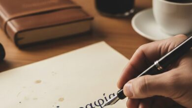 Χειρόγραφη λέξη σε χαρτί με στυλό