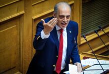 Ο Κυριάκος Βελόπουλος στο βήμα της Βουλής κατά τη διάρκεια ομιλίας για το μεταναστευτικό