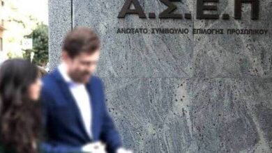 Λογότυπο ΑΣΕΠ και έγγραφα αιτήσεων για μόνιμες προσλήψεις στο δημόσιο το 2026