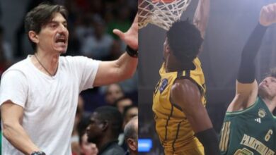 Ο Δημήτρης Γιαννακόπουλος σε έξαλλη κατάσταση μετά τον αγώνα Άρης-Παναθηναϊκός