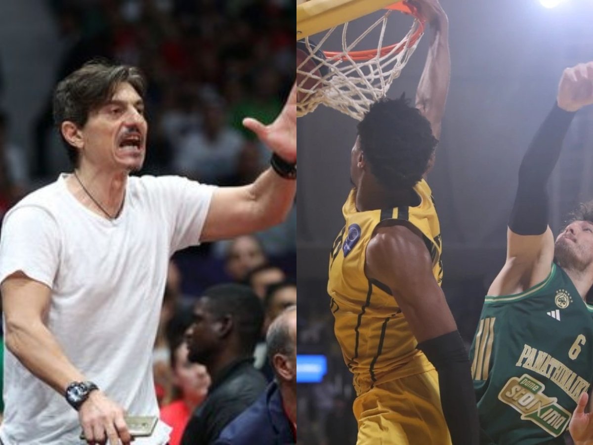 Ο Δημήτρης Γιαννακόπουλος σε έξαλλη κατάσταση μετά τον αγώνα Άρης-Παναθηναϊκός