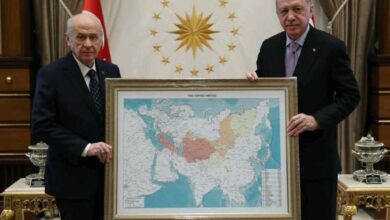 Χάρτης της Γαλάζιας Πατρίδας με τον Ρετζέπ Ταγίπ Ερντογάν