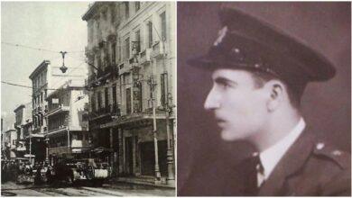 Η προτομή του Κώστα Περρίκου στη συμβολή των οδών Πατησίων και Γλάδστωνος