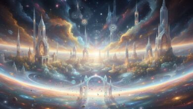 Καλλιτεχνική απεικόνιση του κοσμολογικού ορίζοντα και του απείρου σύμπαντος όπου τοποθετείται η θεωρία για τον Παράδεισο