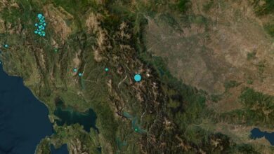 Χάρτης με το επίκεντρο του ισχυρού σεισμού 4,7 Ρίχτερ στην περιοχή της Καρδίτσας