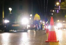 Αστυνομικοί της Άμεσης Δράσης με μοτοσικλέτες σε σημείο ελέγχου στα Πατήσια