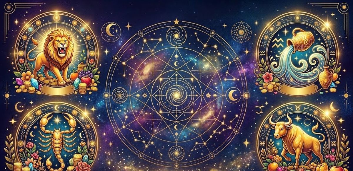 Τα τέσσερα ζώδια που θα έχουν τύχη και αφθονία το 2026 σε ένα χρυσό αστρολογικό φόντο