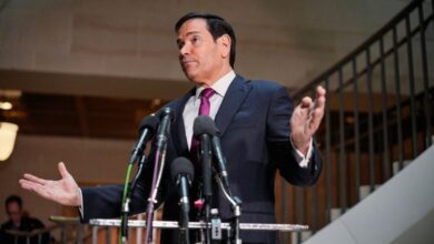 Ο Υπουργός Εξωτερικών των ΗΠΑ Μάρκο Ρούμπιο κατά τη διάρκεια ενημέρωσης στο Καπιτώλιο