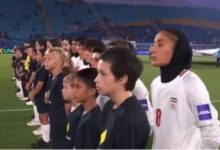 Στιγμιότυπο από τις διαμαρτυρίες στη Χρυσή Ακτή της Αυστραλίας για τη σωτηρία των Ιρανών αθλητριών που κινδυνεύουν με εκτέλεση