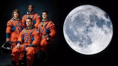 Το πλήρωμα της αποστολής Artemis II της NASA μέσα στο διαστημόπλοιο Orion καθ' οδόν για τη Σελήνη