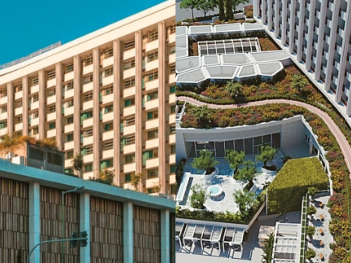 Η εντυπωσιακή πρόσοψη του νέου ξενοδοχείου Conrad Athens The Ilisian στη λεωφόρο Βασιλίσσης Σοφίας