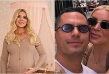 Η παρουσιάστρια Κατερίνα Καινούργιου σε τρυφερή στιγμή μετά τη γέννηση της κόρης της στο μαιευτήριο.