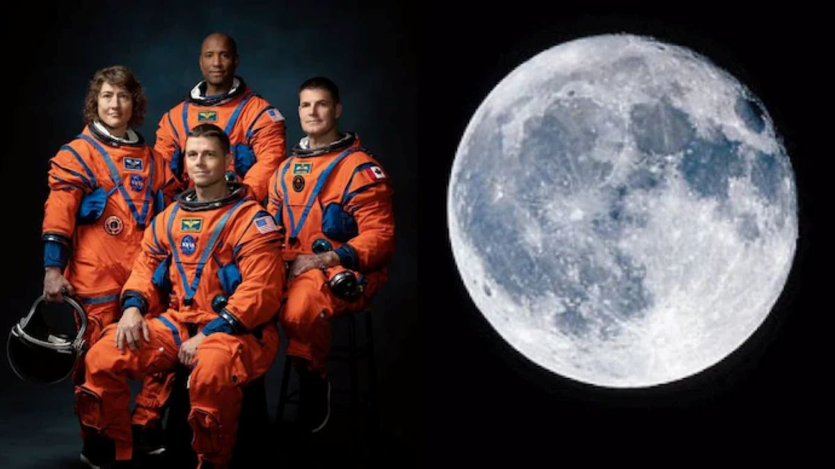 Το πλήρωμα της αποστολής Artemis II της NASA μέσα στο διαστημόπλοιο Orion καθ' οδόν για τη Σελήνη