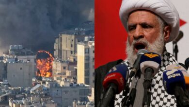 Καπνοί στη Βηρυτό μετά την ισραηλινή επιδρομή όπου σκοτώθηκε ο Ναΐμ Κασέμ