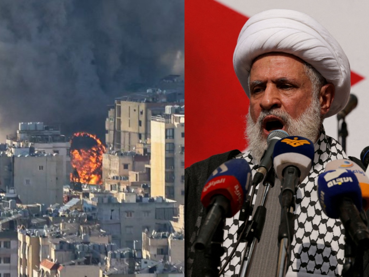 Καπνοί στη Βηρυτό μετά την ισραηλινή επιδρομή όπου σκοτώθηκε ο Ναΐμ Κασέμ