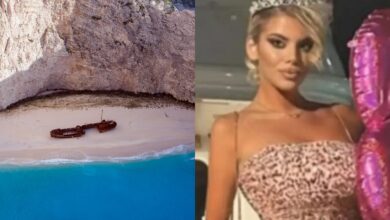 Το σκουριασμένο πλοίο Παναγιώτης στην παραλία Ναυάγιο της Ζακύνθου και η 19χρονη Μυρτώ