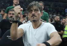 Ο Δημήτρης Γιαννακόπουλος στις κερκίδες του ΟΑΚΑ για την ΚΑΕ Παναθηναϊκός AKTOR