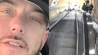 Κυλιόμενες σκάλες σε σταθμό μετρό όπου σημειώθηκε το τραγικό δυστύχημα στη Βοστώνη με θύμα έναν 40χρονο