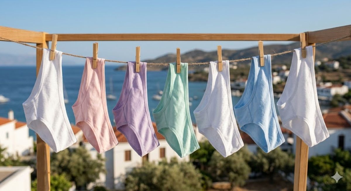 Καθαρά εσώρουχα έτοιμα για χρήση που συμβάλλουν στην καλή προσωπική υγιεινή