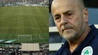Το ιστορικό γήπεδο της Λεωφόρου Αλεξάνδρας φωτισμένο πριν από αγώνα του Παναθηναϊκού